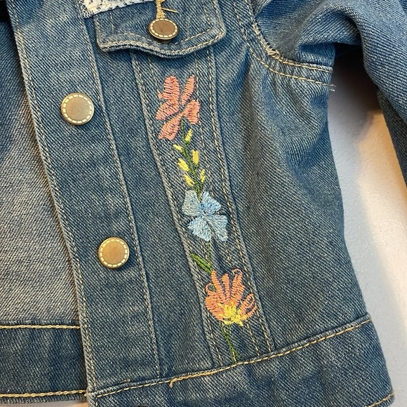 Rare Editions Denim Lace Embroidered Floral Design Jean Jacket size 3T - Picture 9 of 14
